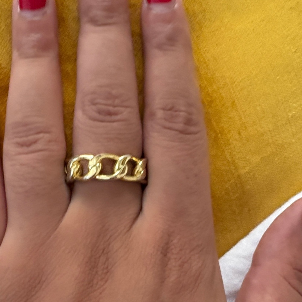 Adjustable Gold Chain Ring
